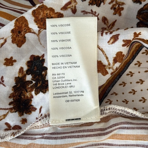 Free People Hazel Buttondown Oversized Top in Tea Combo Size Medium NWT - Picture 9 of 9